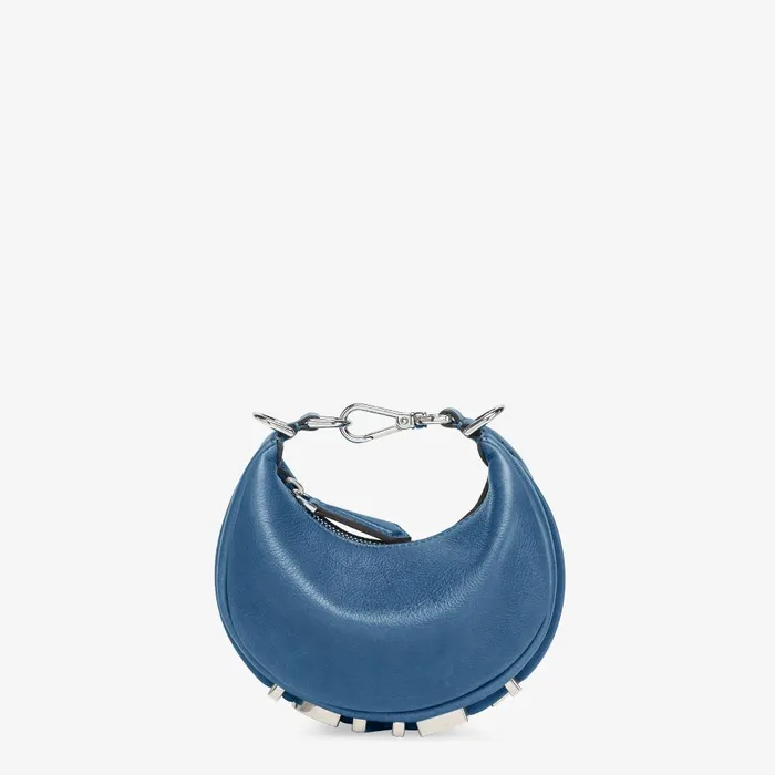Fendi Miniature Bags Nano Fendigraphy Dark Blue Leather Charm 8211 Women