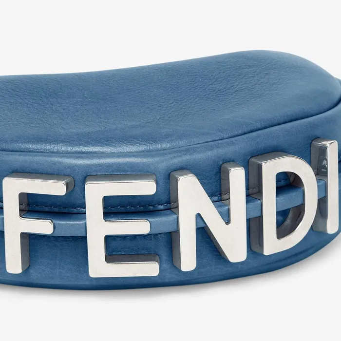 Fendi Miniature Bags Nano Fendigraphy Dark Blue Leather Charm 8211 Women