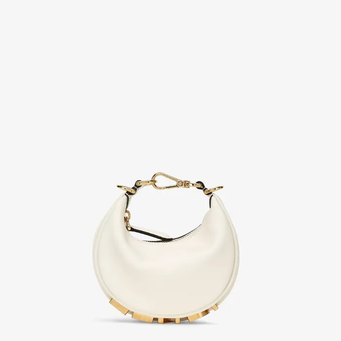 Fendi Miniature Bags Nano Fendigraphy White Leather Charm 8211 Women