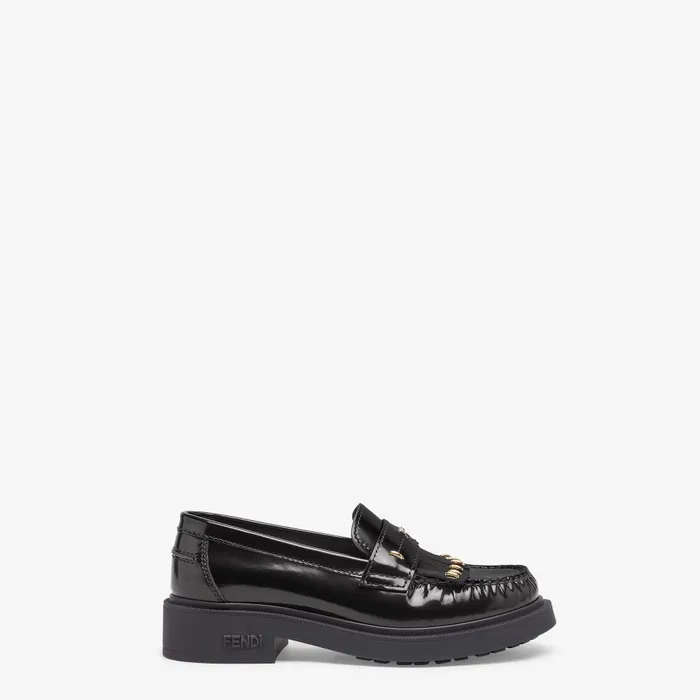 Fendi Mocassins and Loafers Fendi Filo Black Leather Loafers 8211 Women