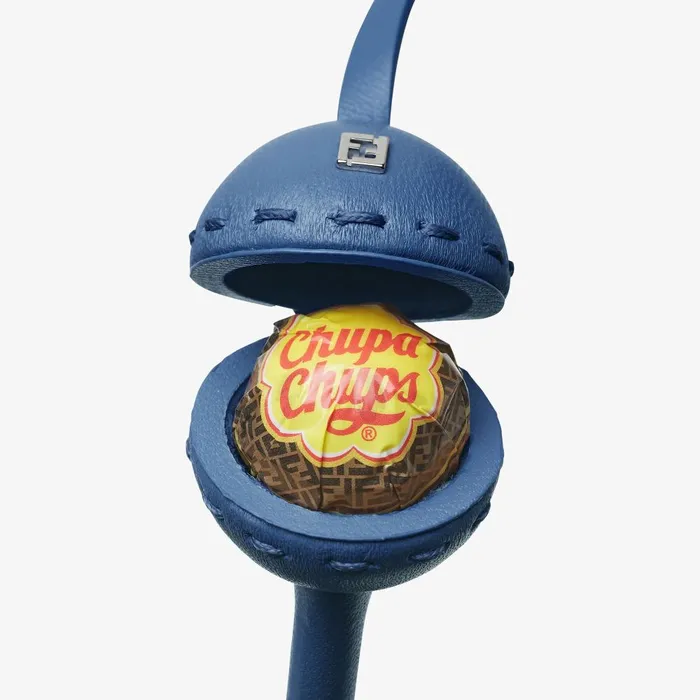 Fendi Necklaces Lollipop Holder Necklace Dark Blue Leather FENDI X Chupa Chups Necklace 8211 Women