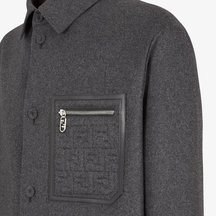 Fendi Outerwear Blouson Gray Cashmere GoTo Jacket 8211 Men