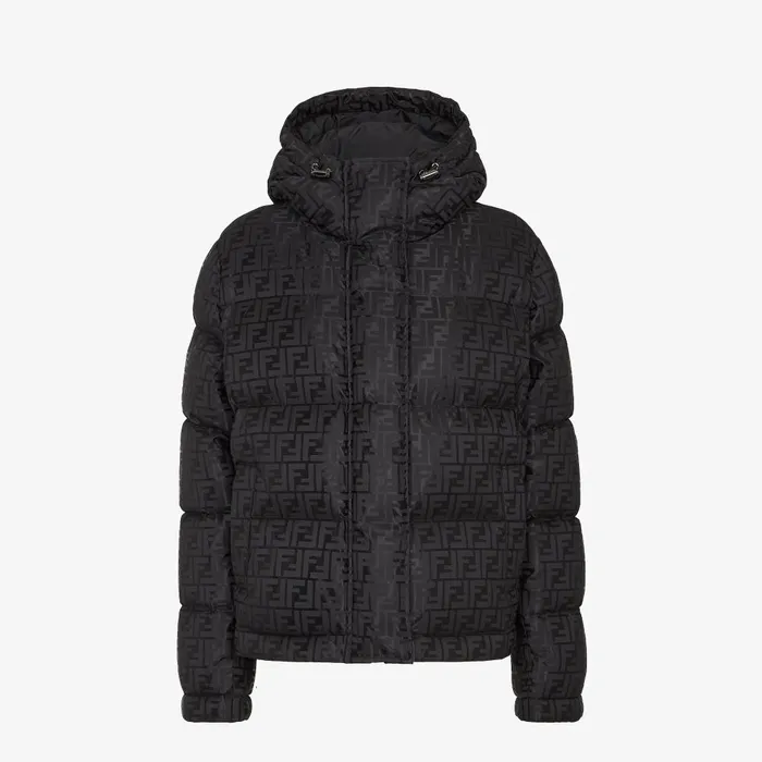 Fendi Outerwear Down Jacket Black FF Nylon Down Jacket 8211 Women