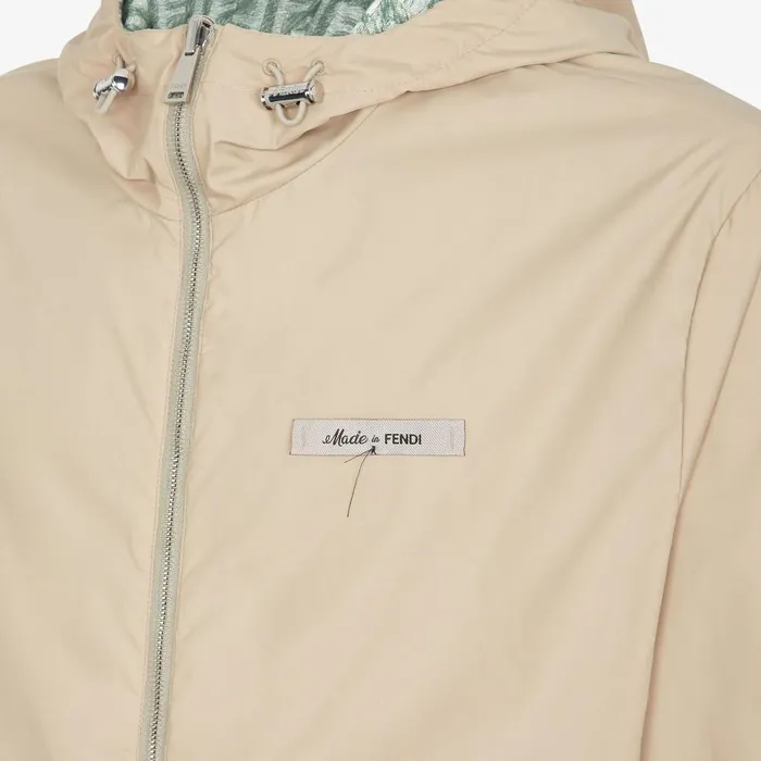 Fendi Outerwear Windbreaker Green FF Nylon Jacket 8211 Men