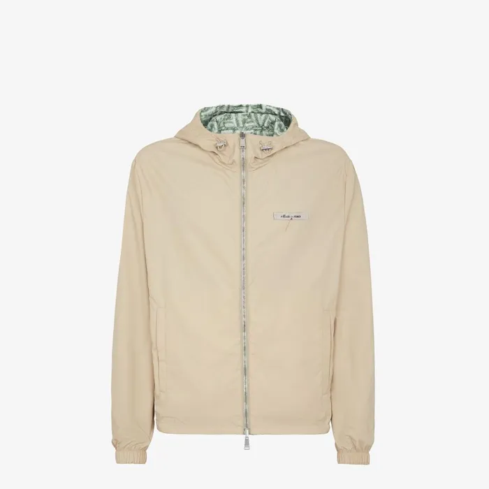 Fendi Outerwear Windbreaker Green FF Nylon Jacket 8211 Men