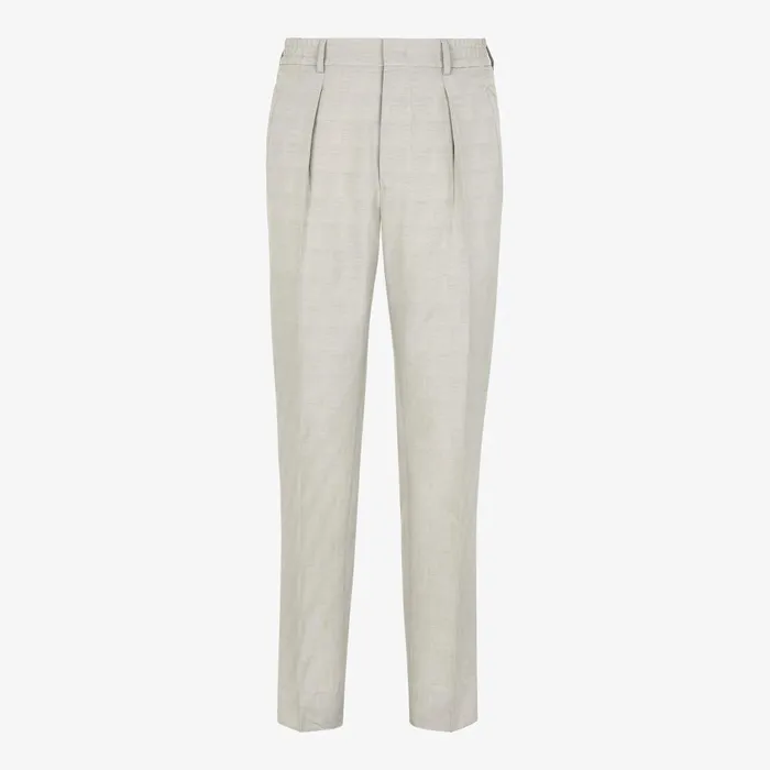 Fendi Pants and Shorts Pants Beige Jacquard Fabric Pants 8211 Men