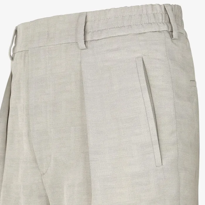 Fendi Pants and Shorts Pants Beige Jacquard Fabric Pants 8211 Men