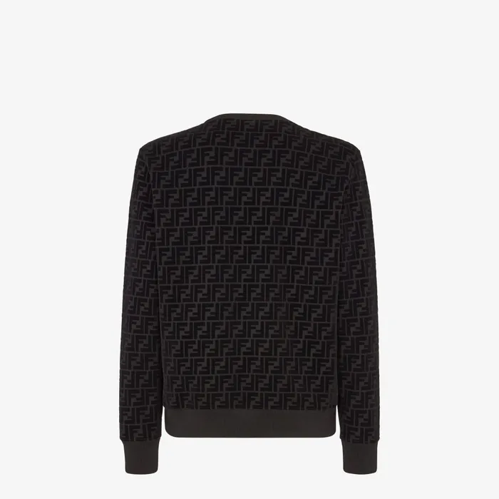 Fendi Sweatshirts Sweatshirt Black Piqu Sweatshirt 8211 Men