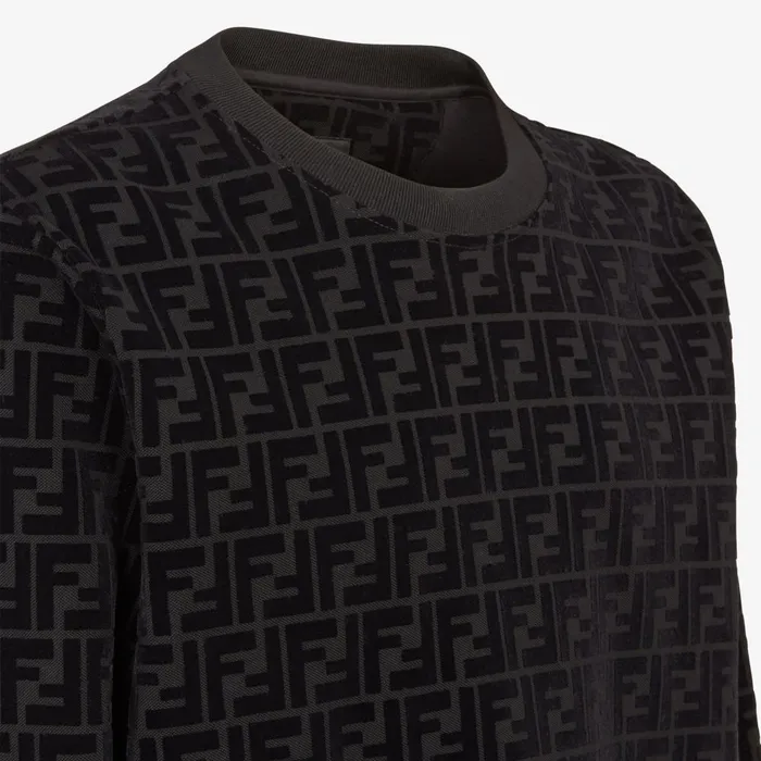 Fendi Sweatshirts Sweatshirt Black Piqu Sweatshirt 8211 Men