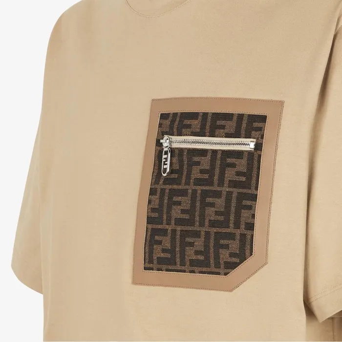 Fendi Tshirts and Polos TShirt Beige Jersey Tshirt 8211 Men