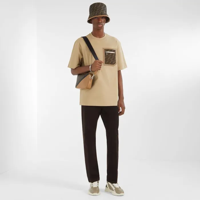 Fendi Tshirts and Polos TShirt Beige Jersey Tshirt 8211 Men