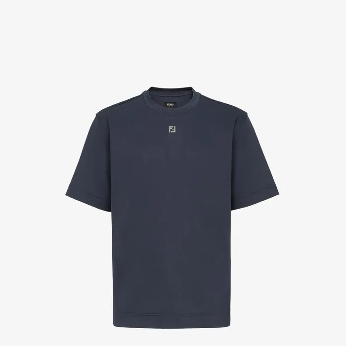 Fendi Tshirts and Polos TShirt Navy Blue Cotton Tshirt 8211 Men