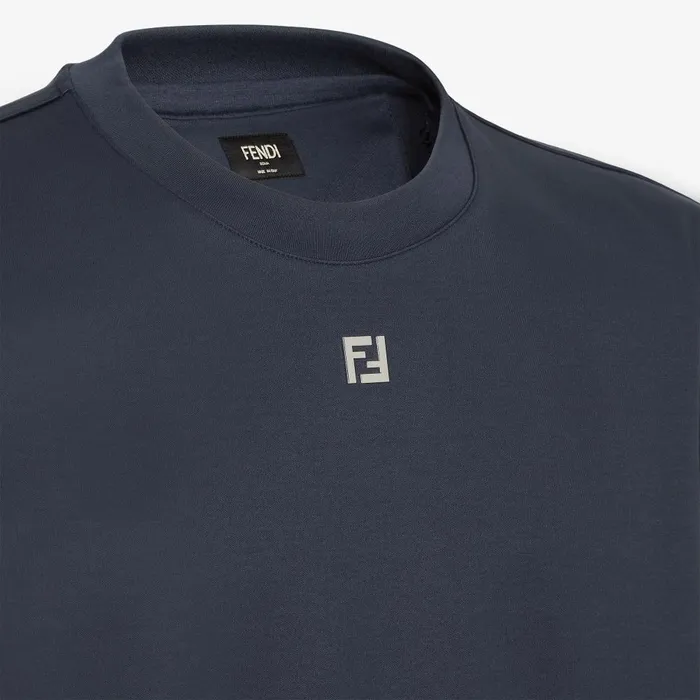 Fendi Tshirts and Polos TShirt Navy Blue Cotton Tshirt 8211 Men