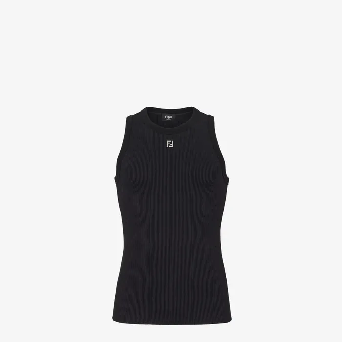 Fendi Tshirts and Polos Top Black Cotton Top 8211 Men