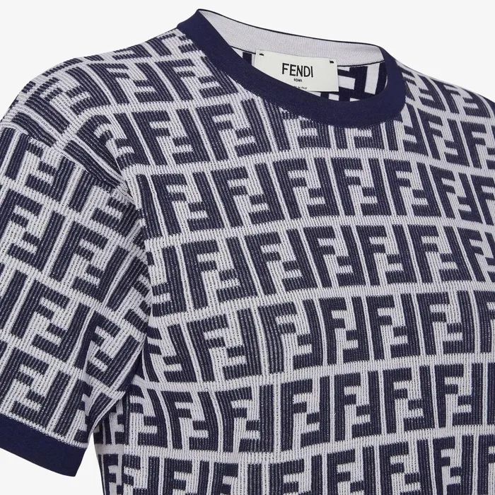 Fendi Tshirts and Sweatshirts Sweater Navy Blue Cotton Jumper 8211 Women