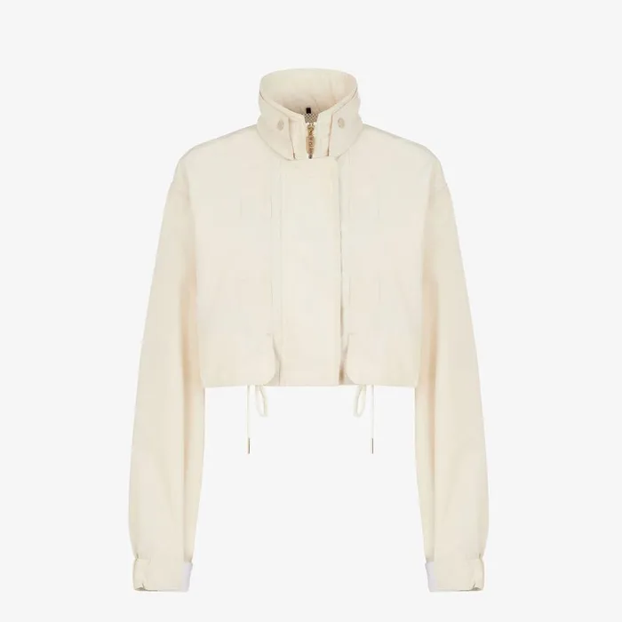 Fendi Tshirts and Sweatshirts Windbreaker Windbreaker In Beige Technical Cotton 8211 Women