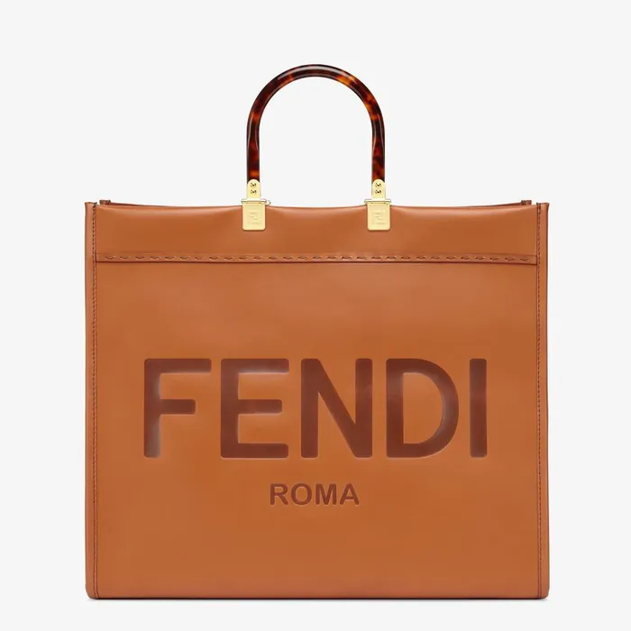 Fendi Tote Bags Fendi Sunshine Large Brown Leather Shopper 8211 Women