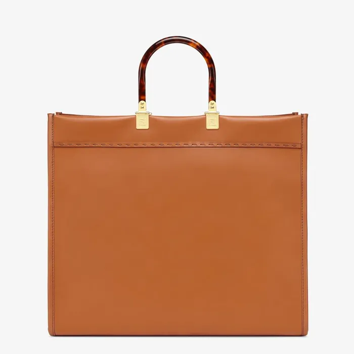 Fendi Tote Bags Fendi Sunshine Large Brown Leather Shopper 8211 Women