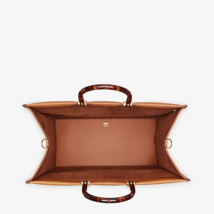 Fendi Tote Bags Fendi Sunshine Large Brown Leather Shopper 8211 Women