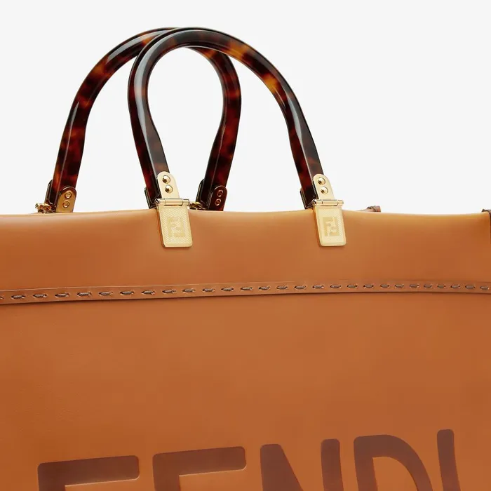 Fendi Tote Bags Fendi Sunshine Large Brown Leather Shopper 8211 Women