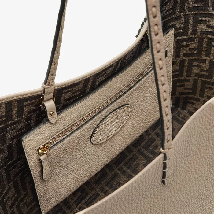 Fendi Tote Bags Medium Roll Bag Dove Gray Selleria Shopper With 218 Handsewn Topstitches 8211 Women