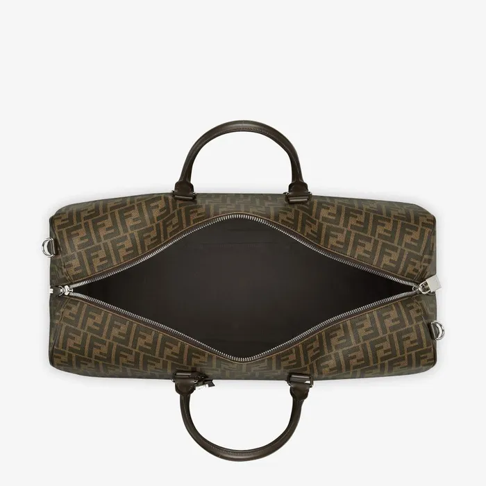 Fendi Travel Large FF Duffle Bag Large Brown FF Fabric Bag 8211 Men