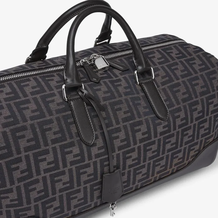 Fendi Travel Medium Duffle FF Jacquard Fabric Large Bag 8211 Men