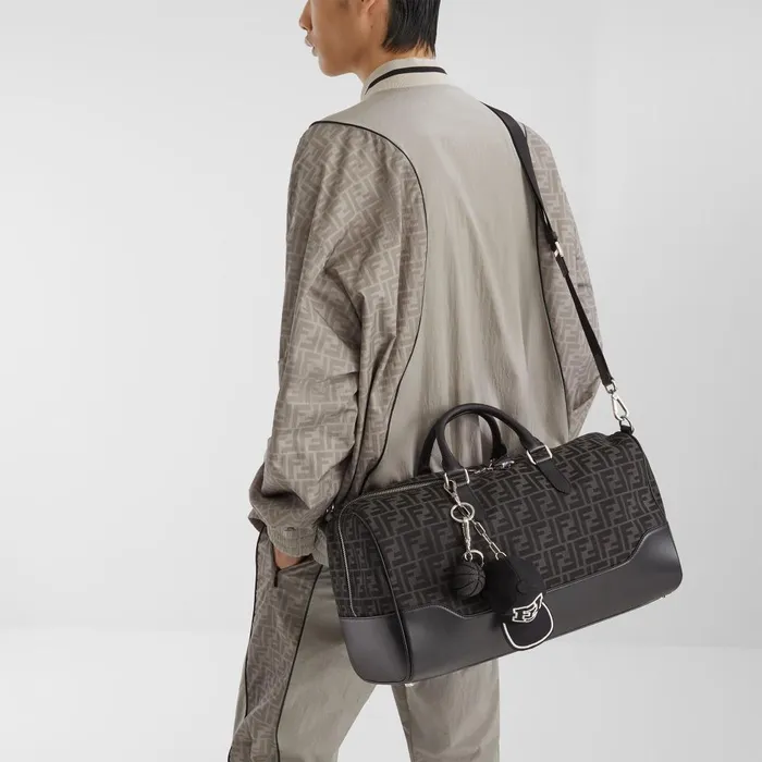 Fendi Travel Medium Duffle FF Jacquard Fabric Large Bag 8211 Men
