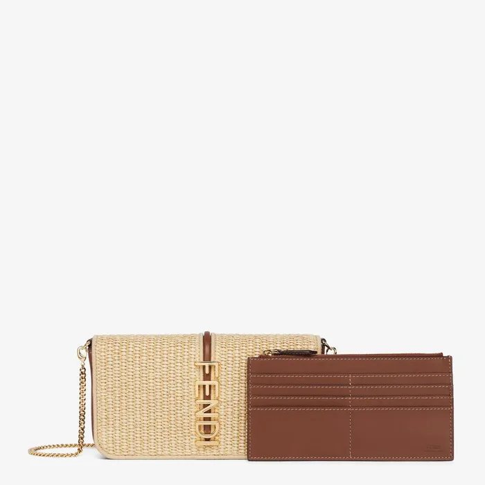 Fendi Wallets On Chain Fendigraphy Wallet On Chain Beige Cotton Fiber Wallet 8211 Women