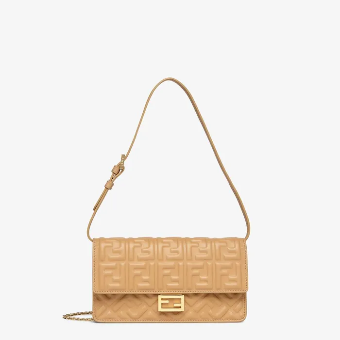 Fendi Wallets On Chain Wallet On Chain Baguette Light Brown Nappa Leather Wallet With FF Motif 8211 Women Fendi Wallets On Chain Wallet On Chain Baguette Light Brown Nappa Leather Wallet With FF Motif 8211 Women