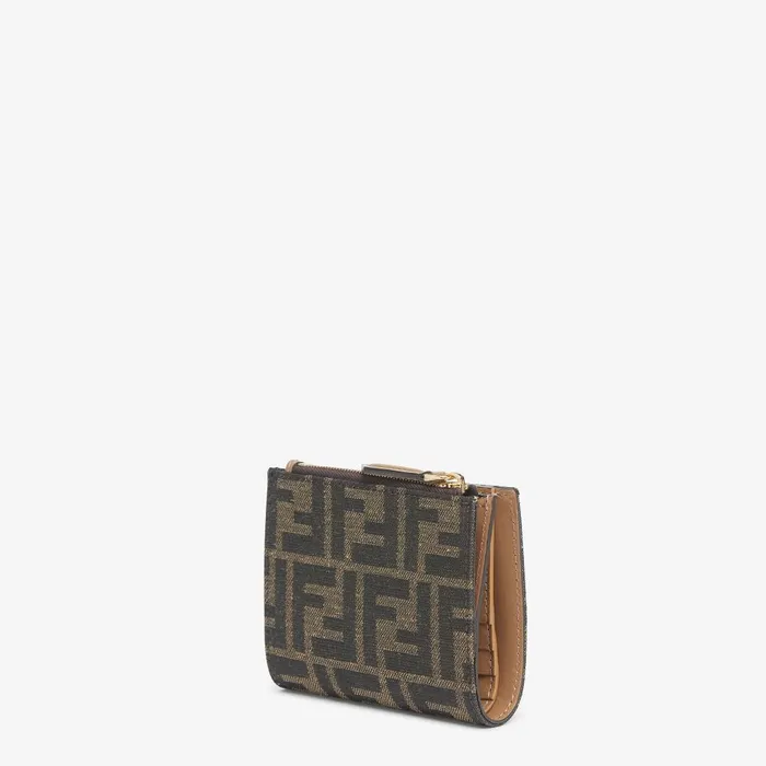 Fendi Wallets Slim Baguette Wallet Small Brown FF Jacquard Wallet 8211 Women