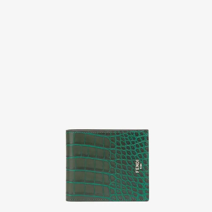 Fendi Wallets Wallet Gradient Green Alligator Leather Bifold Wallet 8211 Men