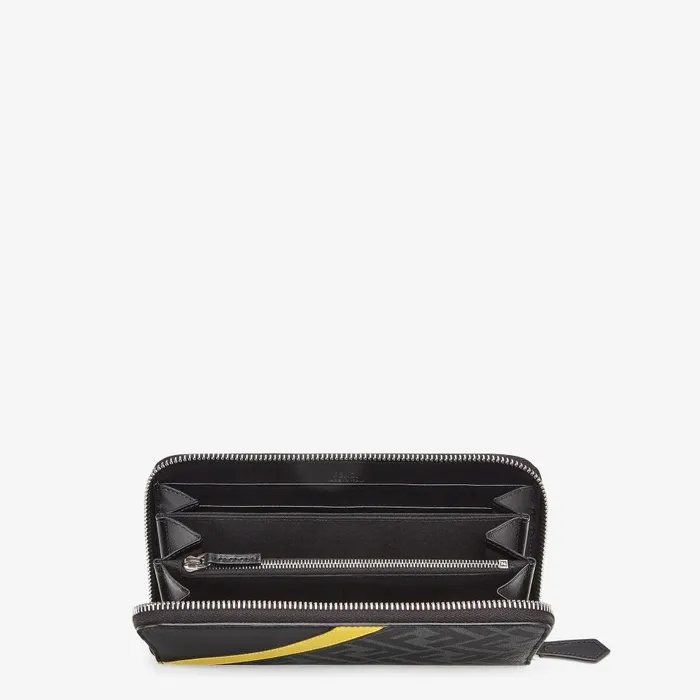 Fendi Wallets ZipAround Gray Fabric Wallet 8211 Men