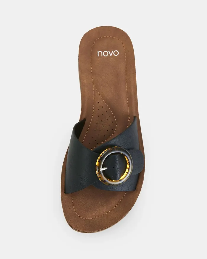 Flat Sandals NOVO Shoes Women RAELEIGH BLACK Sandals