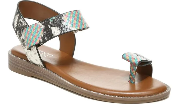 Flat Sandals Women Franco Sarto Franco Geranio Sandal Yellow Snake Faux Leather Flat Sandals Women Franco Sarto Franco Geranio Sandal Yellow Snake Faux Leather