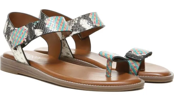 Flat Sandals Women Franco Sarto Franco Geranio Sandal Yellow Snake Faux Leather