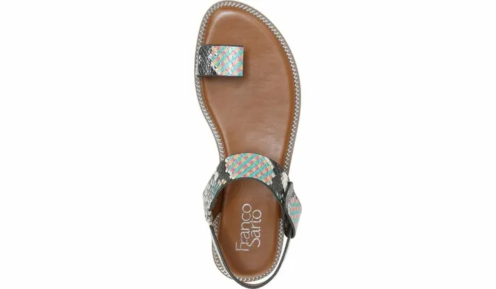 Flat Sandals Women Franco Sarto Franco Geranio Sandal Yellow Snake Faux Leather