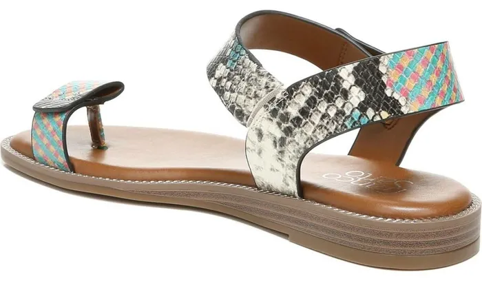 Flat Sandals Women Franco Sarto Franco Geranio Sandal Yellow Snake Faux Leather