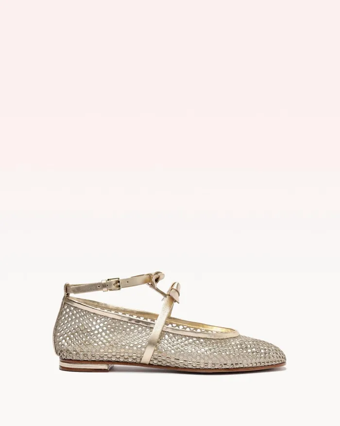 Flats Women Alexandre Birman Slim Clarita Ballet Mesh Golden Golden