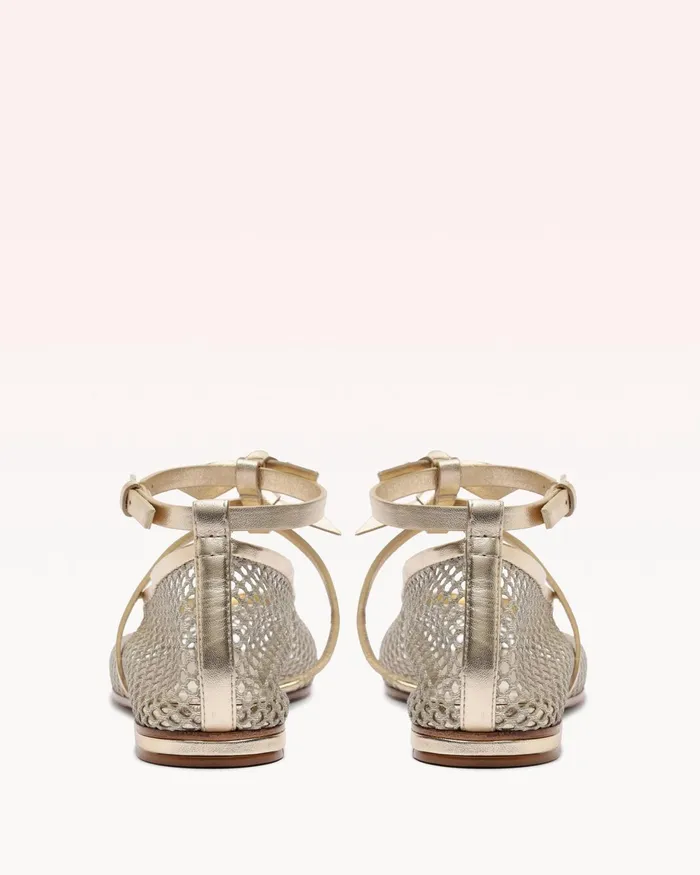 Flats Women Alexandre Birman Slim Clarita Ballet Mesh Golden Golden