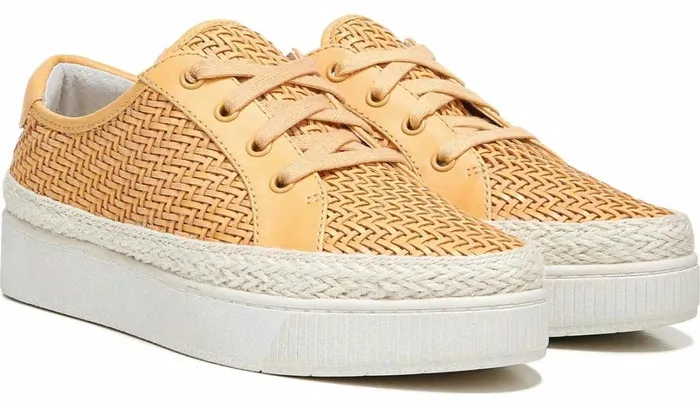 Flats Women Franco Sarto Franco Hyria Platform Sneaker Cantaloupe Woven Leather
