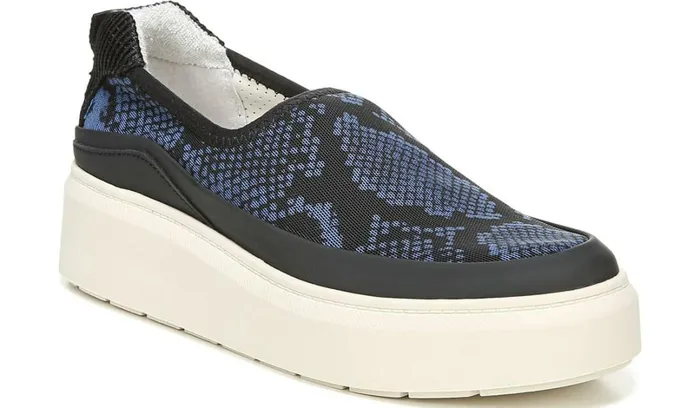 Flats Women Franco Sarto Franco Lin Platform Slip On Sneaker Blue Fabric