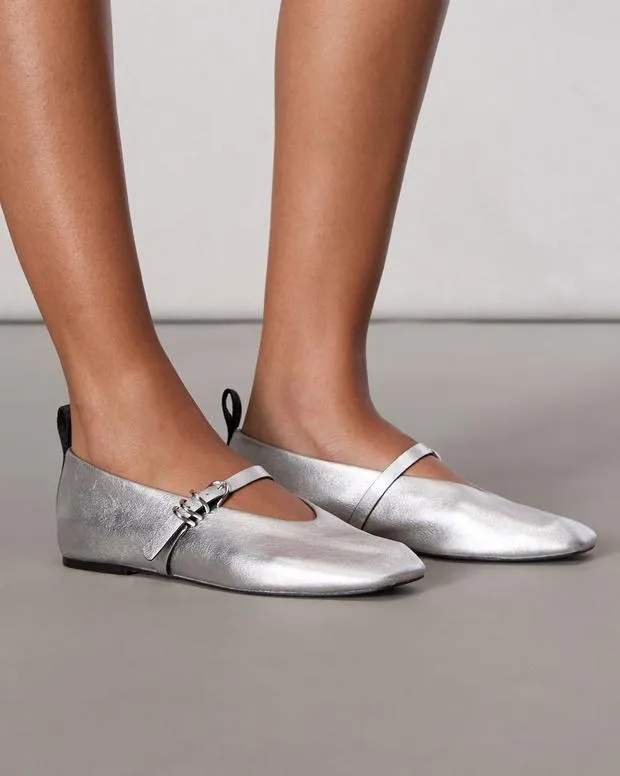 Flats Women Rag and Bone Spire Mary Jane Shoes Silver