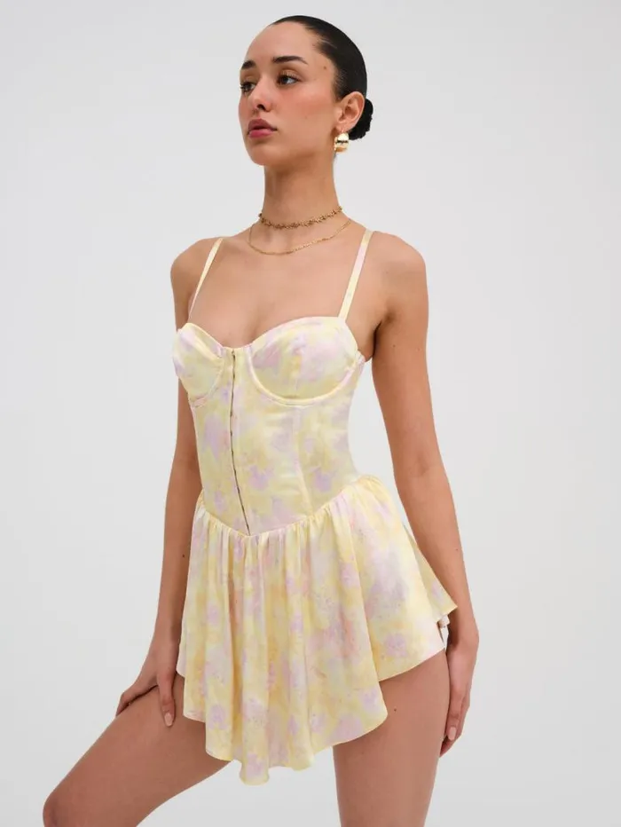 For Love and Lemons Dresses Charlene Mini Dress Yellow 8211 Women For Love and Lemons Dresses Charlene Mini Dress Yellow 8211 Women