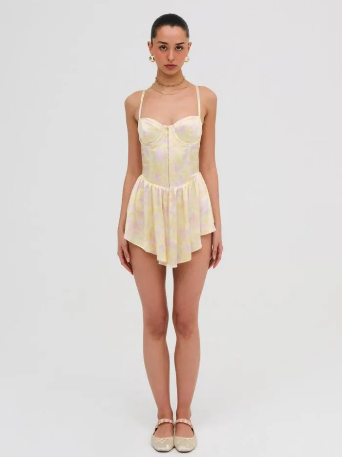For Love and Lemons Dresses Charlene Mini Dress Yellow 8211 Women For Love and Lemons Dresses Charlene Mini Dress Yellow 8211 Women