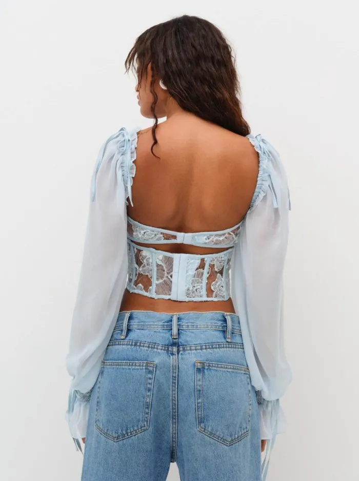 For Love and Lemons Tops Sade Top Light Blue 8211 Women For Love and Lemons Tops Sade Top Light Blue 8211 Women