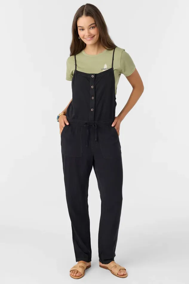 FRANCINA TWILL JUMPSUIT Jet Black Women O039NEILL Clothing