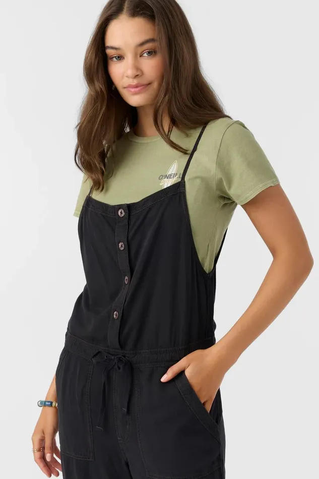 FRANCINA TWILL JUMPSUIT Jet Black Women O039NEILL Clothing