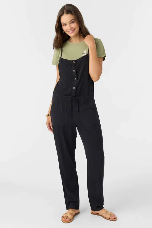 FRANCINA TWILL JUMPSUIT Jet Black Women O039NEILL Clothing