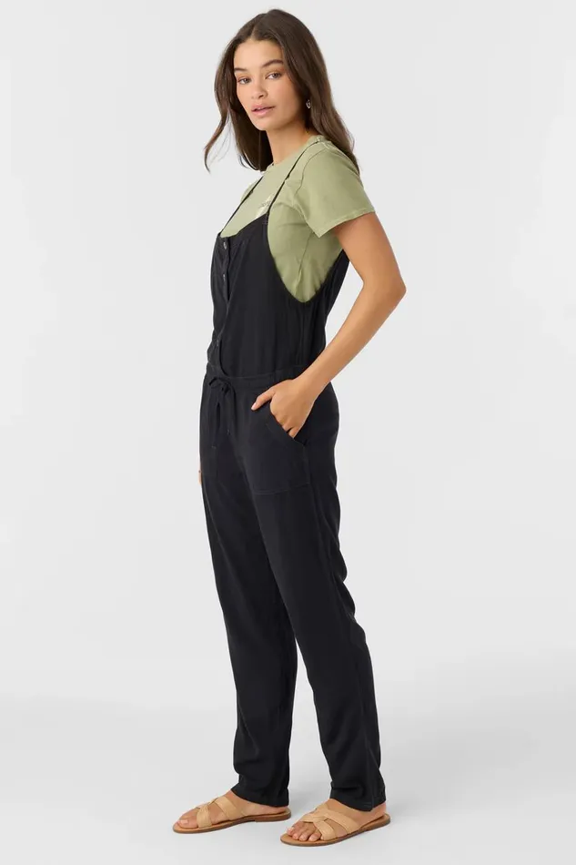 FRANCINA TWILL JUMPSUIT Jet Black Women O039NEILL Clothing
